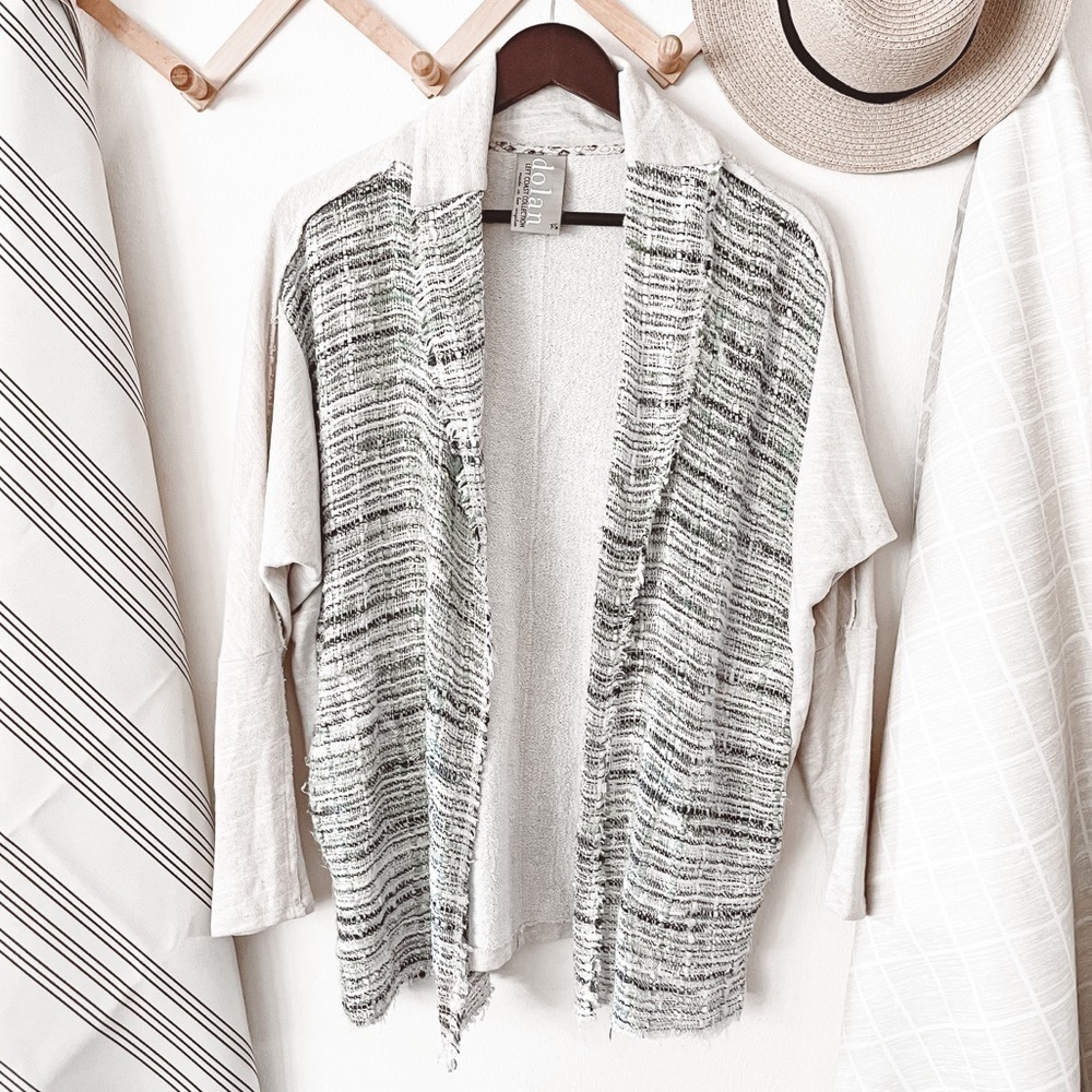 Anthropologie Dolan Twinkled Tweed Open Front Cardigan